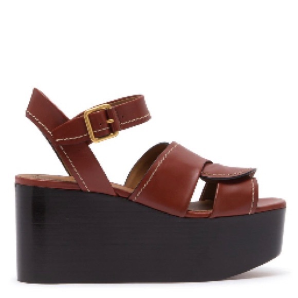 Chloé Candice Leather Wedge Platform Sandal - Picture 6 of 11